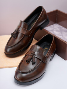 IBRO'S Classic Burnished Brown Tassel Loafers - Image 6