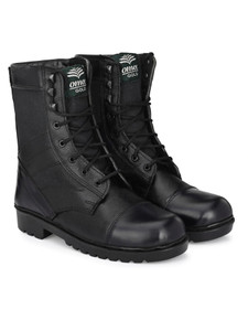 OMEE GOLD Men's Black NCC/Military/Army Long Dms combat Boot Shoes Genuine Leather Boots For Men