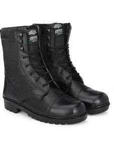 OMEE GOLD Men's Black NCC/Military/Army Long Dms combat Boot Shoes Genuine Leather Boots For Men