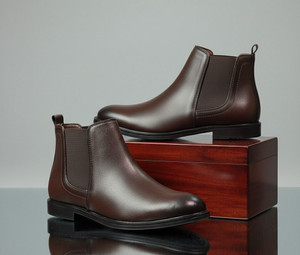 BalanSole Men's Brown Chelsea Boots – Classic Leather Ankle Boots for Formal & Casual Wear Boots For Men
