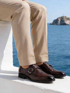 LOUIS STITCH Brown Formal Monk Strap Shoes for Men (SXSM) - UK 6 Outdoors For Men