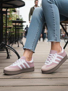 VENDOZ Colorblock Heel Flat Sneakers with Ultra Soft Cushion Sneakers For Women