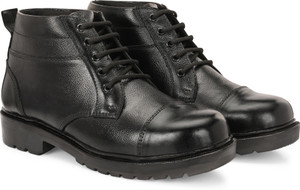 CARBOY Men's Black NCC/Military/Army Genuine Leather Boots For Men