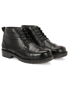 CARBOY Men's Black NCC/Military/Army Genuine Leather Boots For Men