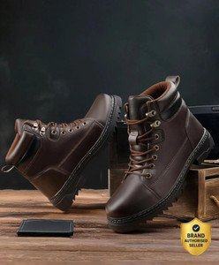 Zixer Mens Trekking Hiking Bike Ridding Long Boots For Men High Ankle Boots For Biker Boots For Men