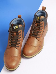 iD Ankle-Length Lace-Up Boots Shoes Boots For Men