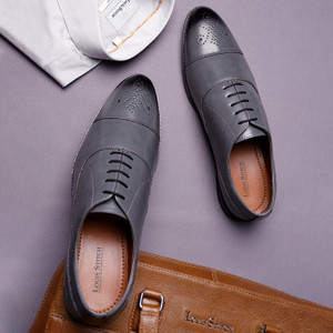 LOUIS STITCH Mens Grey Formal Lace Up Derby Shoes for Men (RGCT) - UK 10 Derby For Men