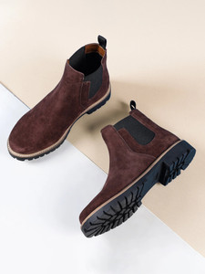 LOUIS STITCH Louis Stitch High Ankle Suede Leather Brown Chelsea Boots for Men Boots For Men