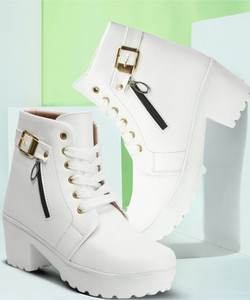 HimQuen Women Block Heel Boots Synthetic Leather heels with Zip Boots For Women