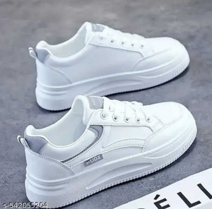 ABHIDHA Women's Synthetic Leather Comfort Lightweight Trendy Outdoor Lace Up Casual Sneakers For Women