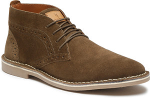 LOUIS STITCH Mens Suede Leather Stitch Down Olive Green Chukka Style Desert Boots - Size 12 Boots For Men