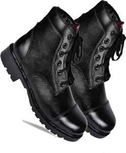 Para Commando Full Grain Leather Combat shoes Boots For Men