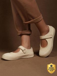 Theater Jiro White Mary Jane Flats Canvas Shoes For Women