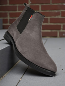crakers Men's Premium Suede Leather Chelsea Boots Ankle Length Slip On Formal Wear Boots For Men