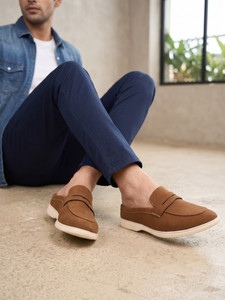 JK PORT Men's Tan Comfort Slip-On Mule Loafers - Image 6