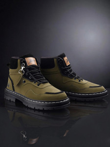 Zixer Mens Trekking Hiking Bike Ridding Long Boots For Men High Ankle Boots For Biker Boots For Men