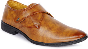 PECOZY Classic Formal Design Velcro Monk Strap For Men