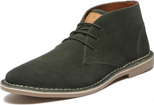 LOUIS STITCH Moss Green Italian Suede Leather Boots British (Size-8 UK) (SDSUCKPL) Corporate Casuals For Men