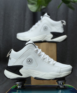 THNXBRO Men's Casual Mid-Top AIR Comfort Style White BasketBall Shoes Outdoors For Men