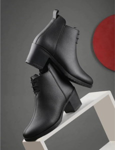 MOVE-EDGE MOVE-EDGE Synthetic Women’s Heel Boots Trendy, Lightweight & Comfortable Fit Boots For Women