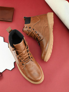 PROVOGUE Tan Casual Boots For Men Boots For Men