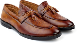 YUVRATO BAXI Men's New Fashionable And Stylish Tan Casual Loafer party Wear Shoes Party Wear For Men