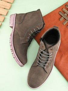 KILLER Men's Casual Outdoor High Top Lace Up Boots, Comfortable Hiking and Trekking Boots For Men