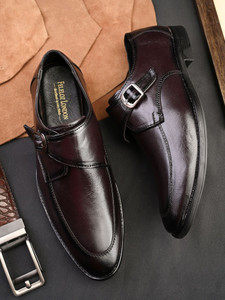 FELELOZ LONDON Men’s Formal Shoes | 100% Italian Genuine Leather, Premium Quality with TPR Sole Monk Strap For Men