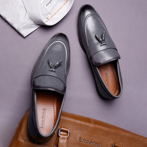 LOUIS STITCH Ash Grey Shoes Tassel Style Moccasins for Men (MCPLTA) (Size-7UK) Mocassin For Men