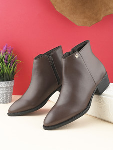 El Paso EL PASO Women Brown Faux Leather Casual Chelsea Boots Boots For Women