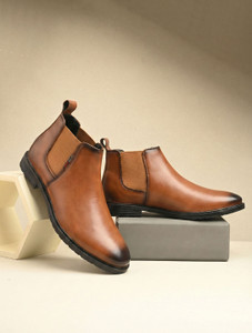 Unico walk Synthetic Leather Lightweight Comfortable Trendy Slip On Chelsea Boots for Men Boots For Men