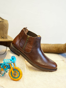 BUCKAROO Genuine Leather Casual Boots For Men Brown - Image 6