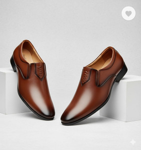 kickonus Stylish Men's Formal Slip-On Shoes - Premium Polished Synthetic Leather Slip On For Men