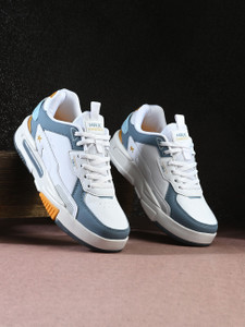 HRX by Hrithik Roshan Mens Club Culture Shoes White Blue Sneakers For Men