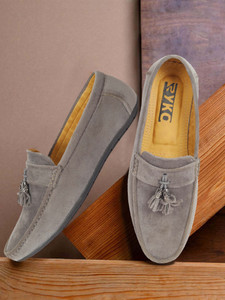 Ryko Mens Grey Casual Loafer Shoes Classic Comfortable Slip On Penny Loafers Loafers For Men