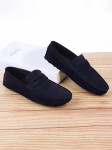 LOUIS STITCH Blue Suede Leather Casual Loafers for Men (ITSU) Size 8 Loafers For Men