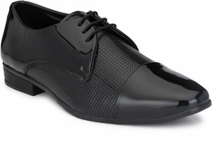 Hirel's Patent Shoes|Party Wear|Wedding|Lightweight|Comfortable|Soft Cushioned Lace Up For Men