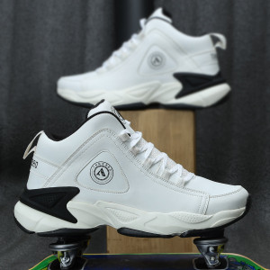 THNXBRO Men's Casual Mid-Top AIR Comfort Style White BasketBall Shoes Outdoors For Men