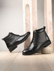 ERIX Genuine Leather Office|Police Boots For Men