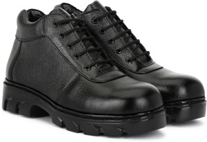 BTOM Lightweight Faux Leather Police and Oxford Police Shoes for Men Boots For Men High Tops For Men