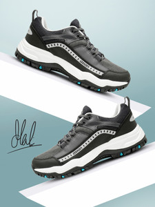 asian Everest-01 Grey Trekking shoe with rubber outsole Outdoors For Men
