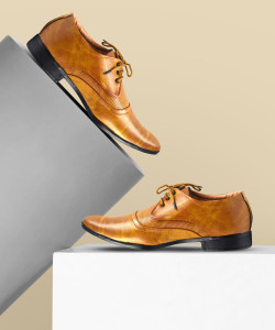 DE LOYON Brown Formal/Partywear Derby Lace Up For Men