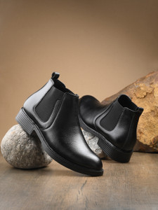 Roadster Men Black Solid Casual Chunky Boots Boots For Men