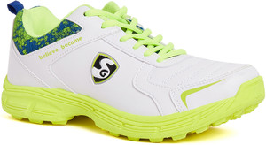 SG SAVAGE STUD Cricket Shoes For Mens White/Royal Blue/Lime No 8 Cricket Shoes For Men