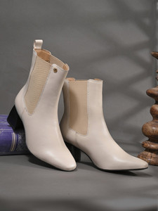 El Paso El Paso Women Beige Faux Leather Casual Lace Up Boots Boots For Women