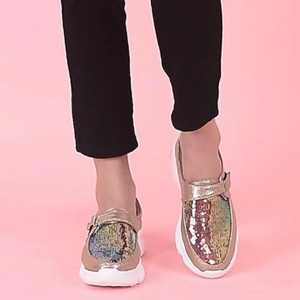 FAUSTO Embellished Fashion Casual Wedges Platform Sneakers with Anti Skid Sole Sneakers For Women