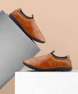 Englewood Faux Leather Slip On Sneakers For Men
