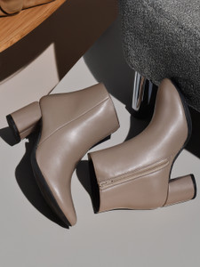 Elle Women's Khakhi Block Heel Ankle Boots Boots For Women
