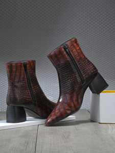 EL PASO El Paso Women Brown Faux Leather Casual Chelsea Boots Boots For Women