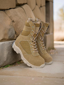 Harrytech London SWAT Tactical Airforce/ Military/Army Boots for Men with Side Zip Suede Leather Boots For Men